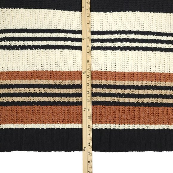 By Together Chunky Knit Cowl Neck Striped Sweater Womens Size S/M Oversized - Picture 5 of 13